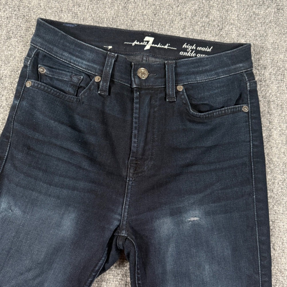 7 For All Mankind High Waist Ankle Gwenevere Distressed Jeans Size 26 26x27